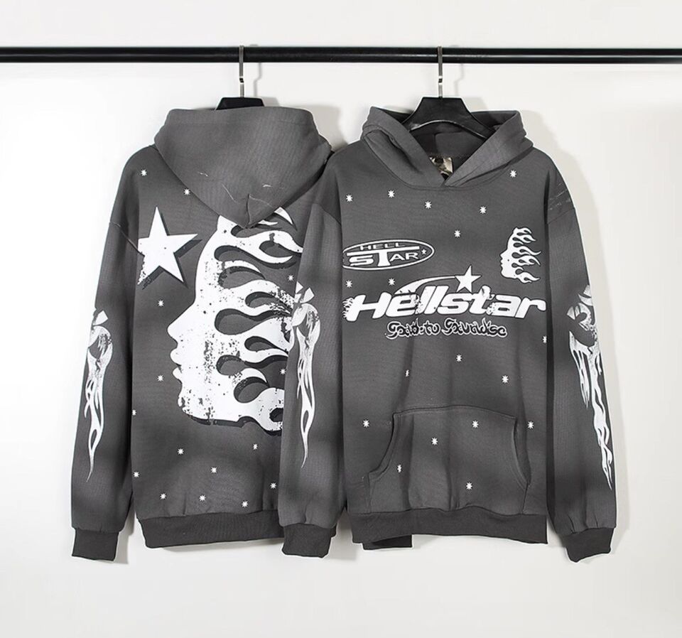 Gray Hell Star Trap hoodie